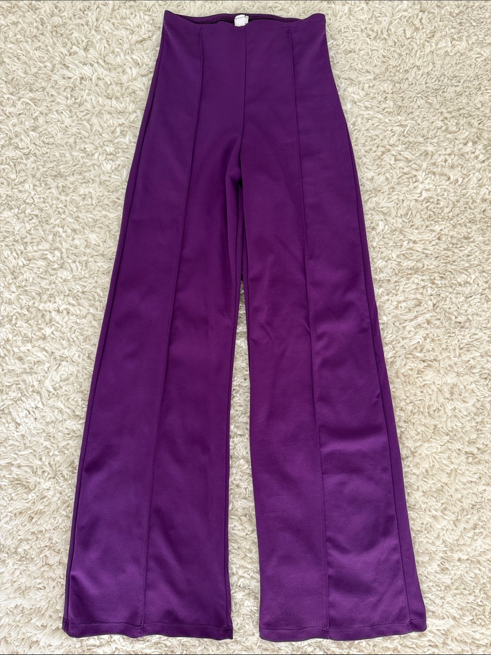 High-Waist Purple Wide-Leg Pants